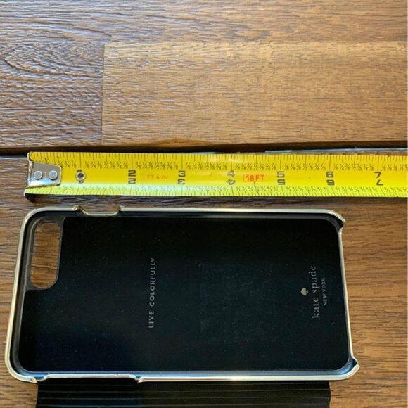 KATE spade ♠️ wallet iPhone case. Excellent condition. Black and gold. - Picture 6 of 8